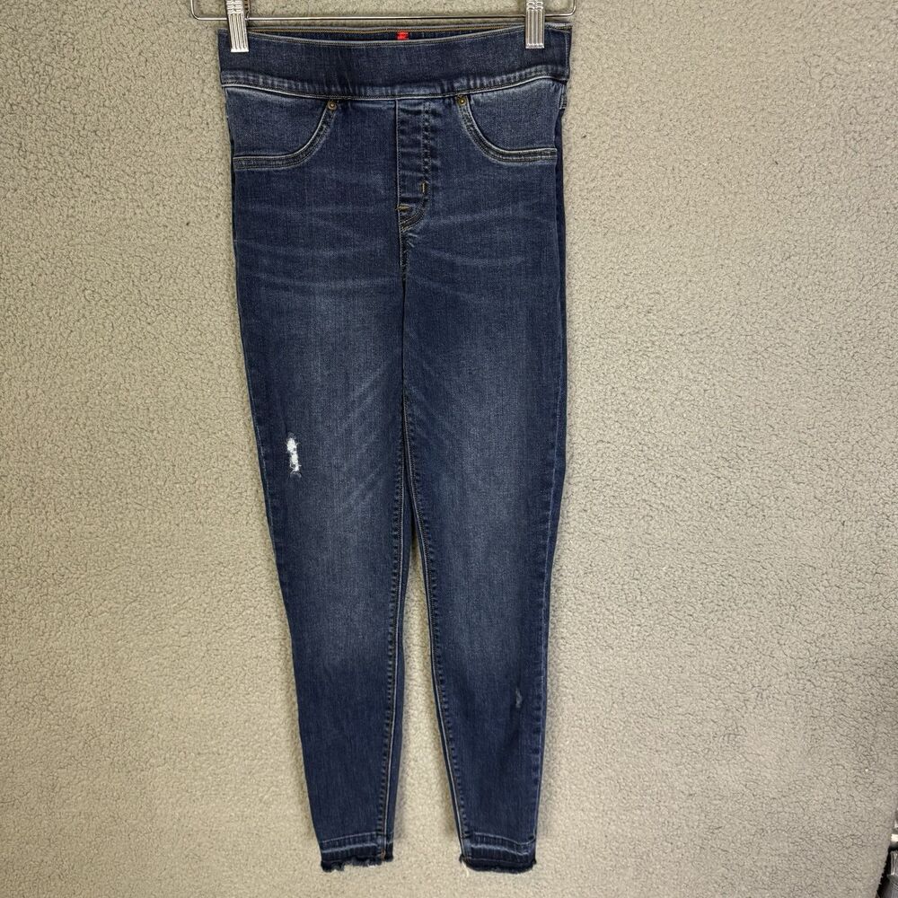 SPANX Jeans Womens XS Blue Denim Pull On Skinny Cotton Stretch